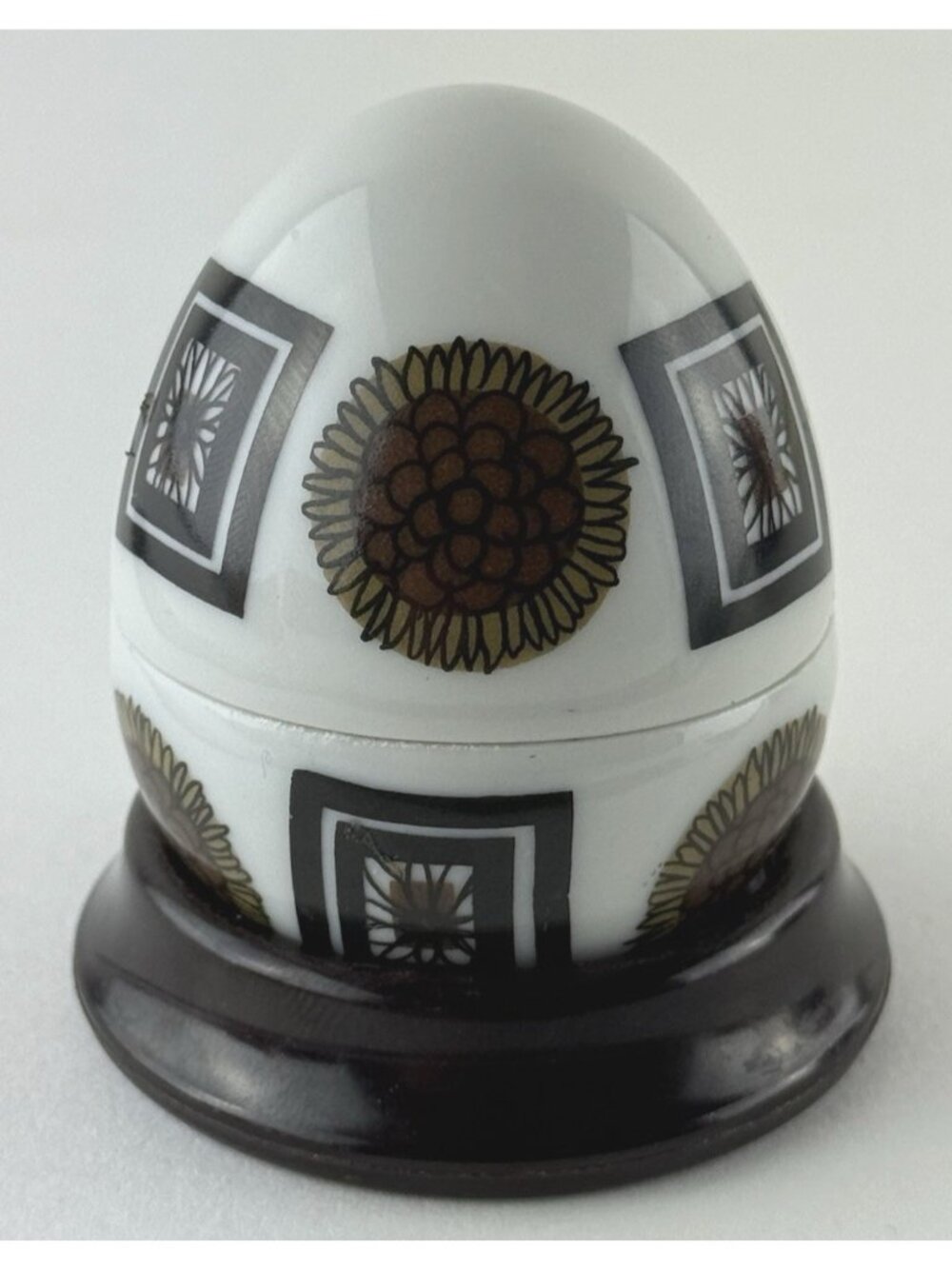 Limoges France Egg Trinket Box Porcelain Floral Flower 2pc Vintage